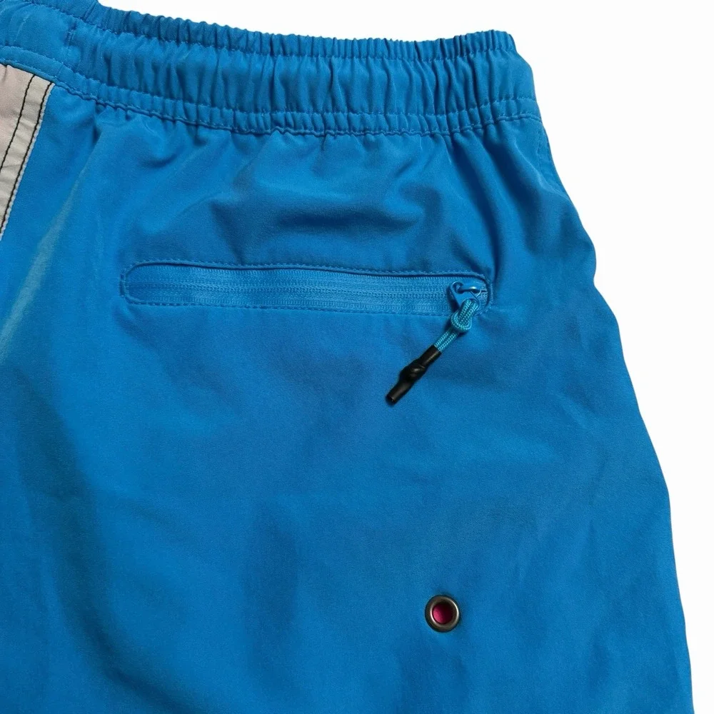 Maui & Sons Jaws Compression Lined Swim Trunks Mens Large Shark Board Shorts 80s